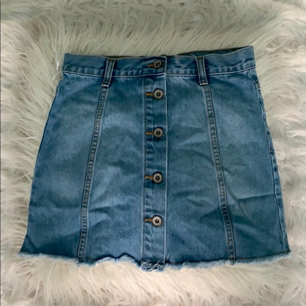 Denim button up skirt